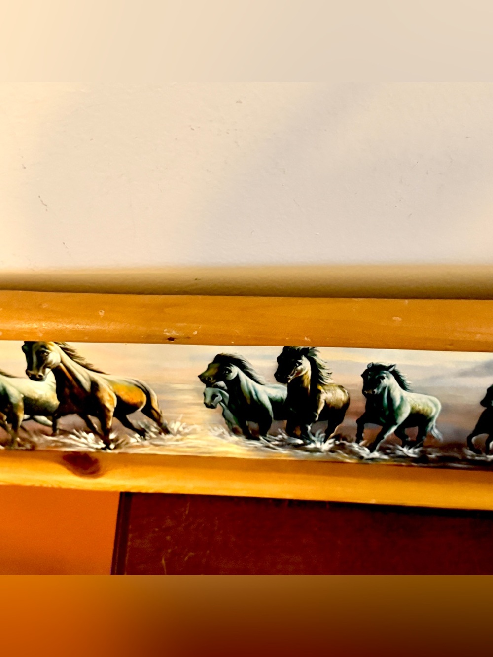 Vintage Running Horses Rustic Wood Frame Wall Art 8x24” Western Cabin Decor - Picture 6 of 10